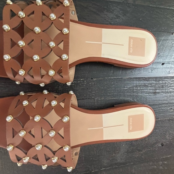 Dolce Vita Berrit Studded Saddle Slide Sandals Size 10 NWT Chic Leather Slides - Picture 10 of 12